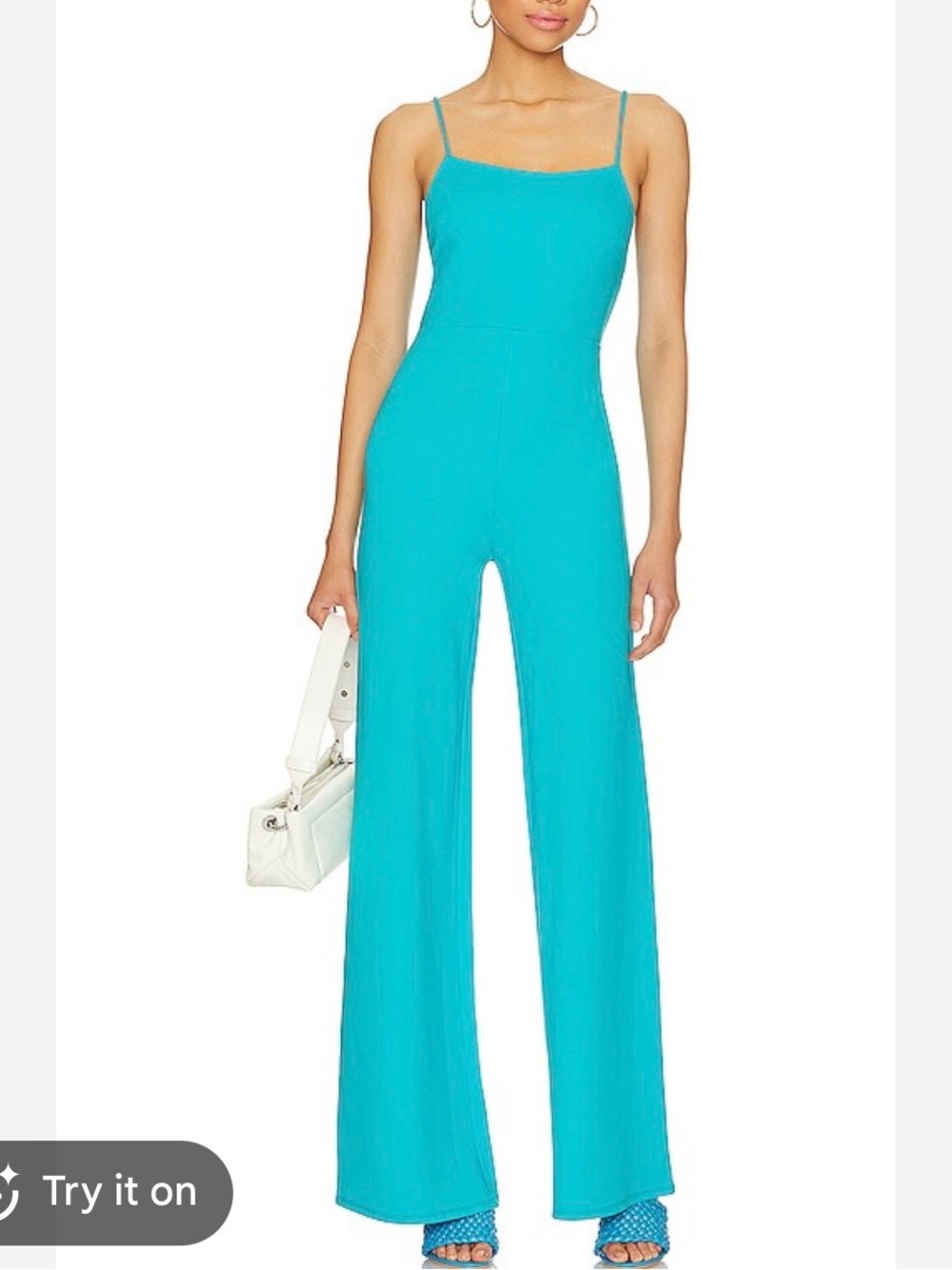 Lovers + Friends Turquoise Slim Bodice Wide-Leg Jumpsuit